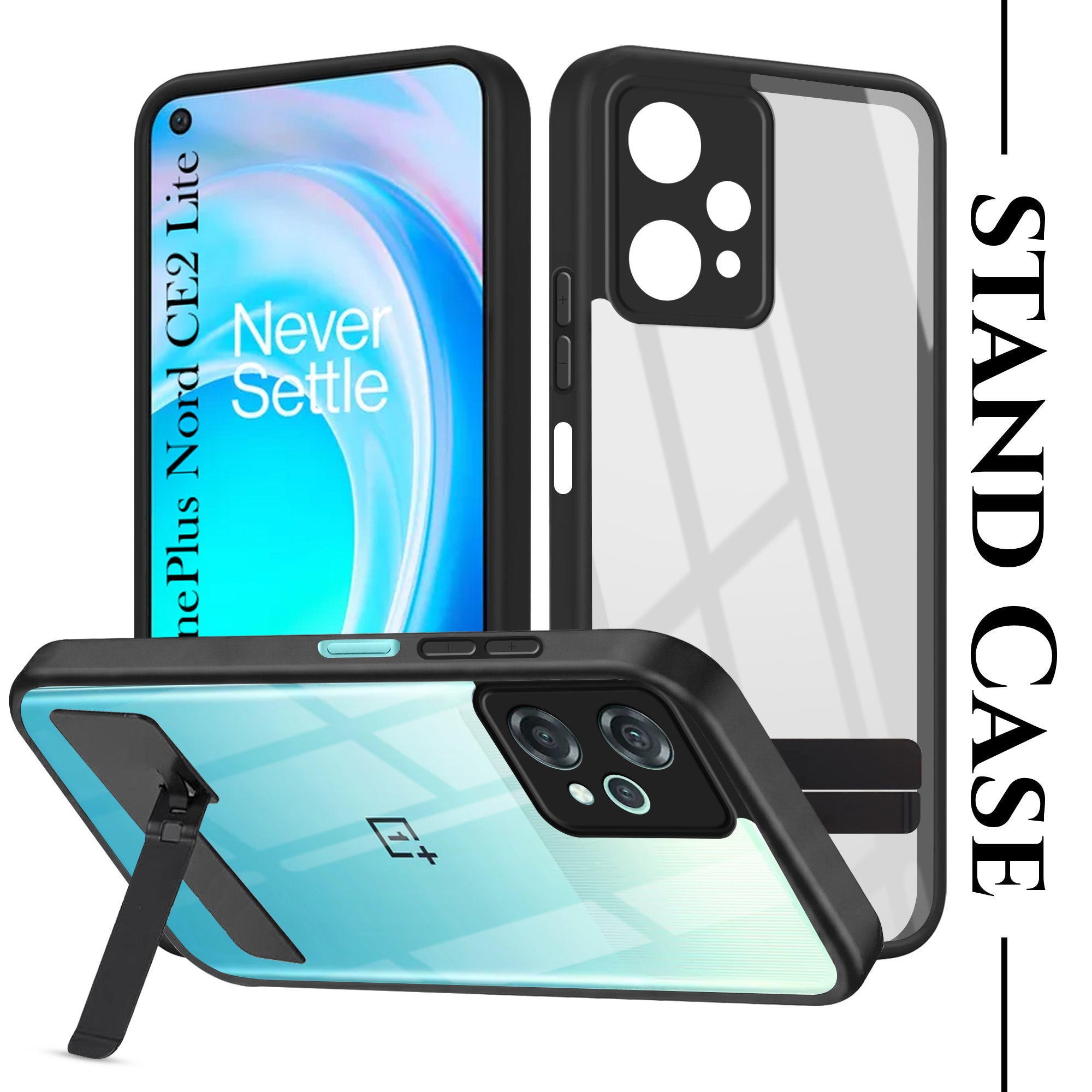 For OnePlus Nord CE 2 Lite 5G Back Cover Case (Built-in Stand | Lifetime Anti Yellow | Kickstand Shockproof | Camera Protection | MagSafe Compatible)