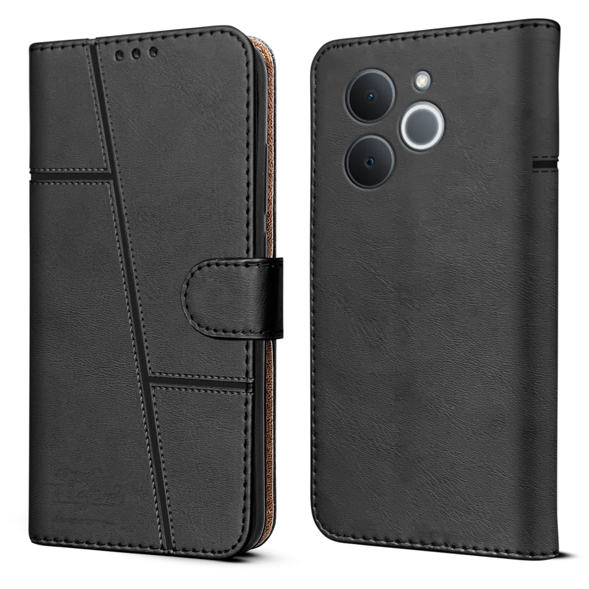 For Realme C71 Flip Cover Case ( Stitched Leather with Magnetic Closure)