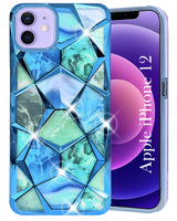 For Apple iPhone 12 Back Cover Case (Dual Design Glitter Sparkle and Detachable Diamond Print Case | Soft and Flexible)