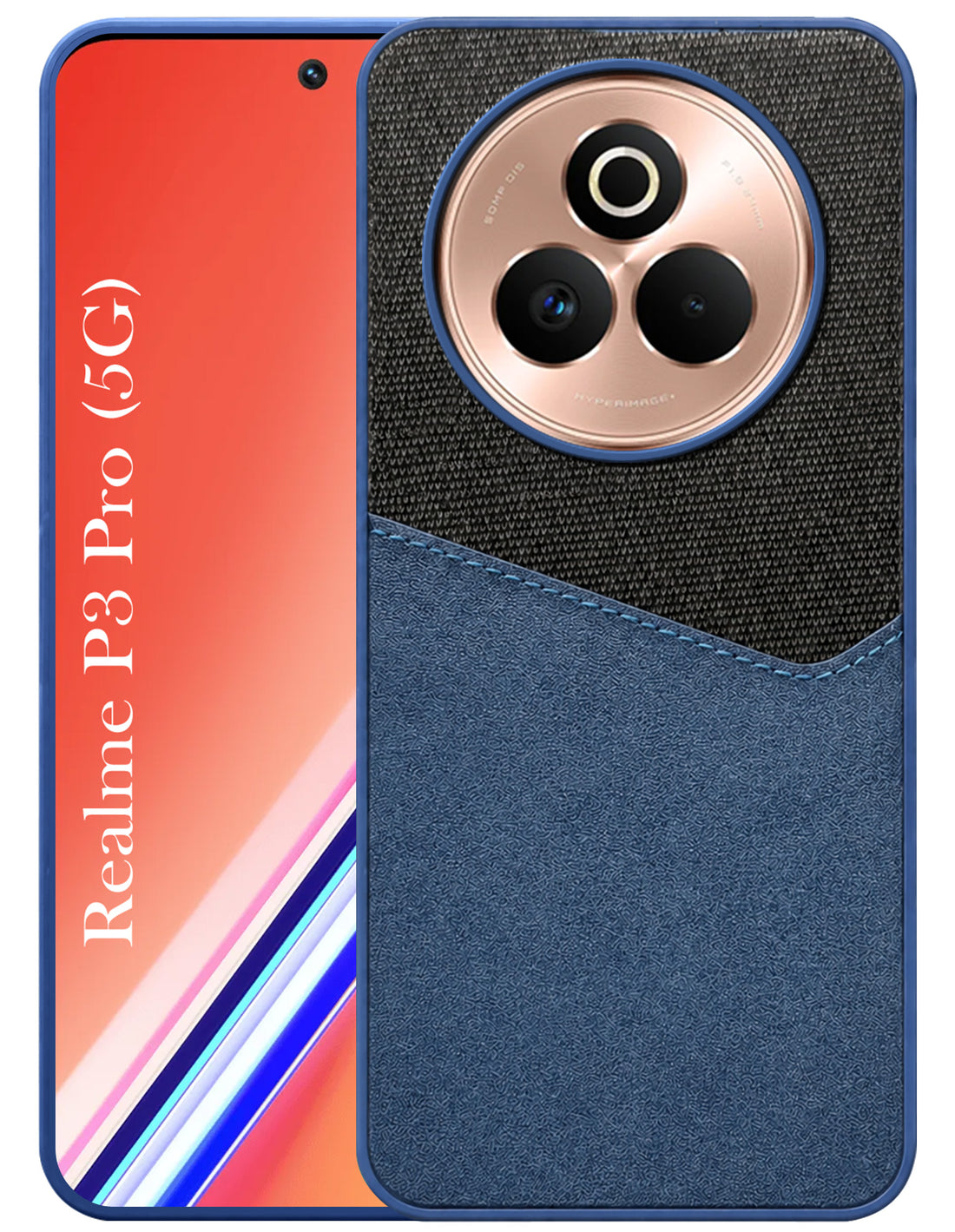 For Realme P3 Pro Back Cover Case (Dual PU Leather Stitch | Professional Minimalist | Soft and Flexible)