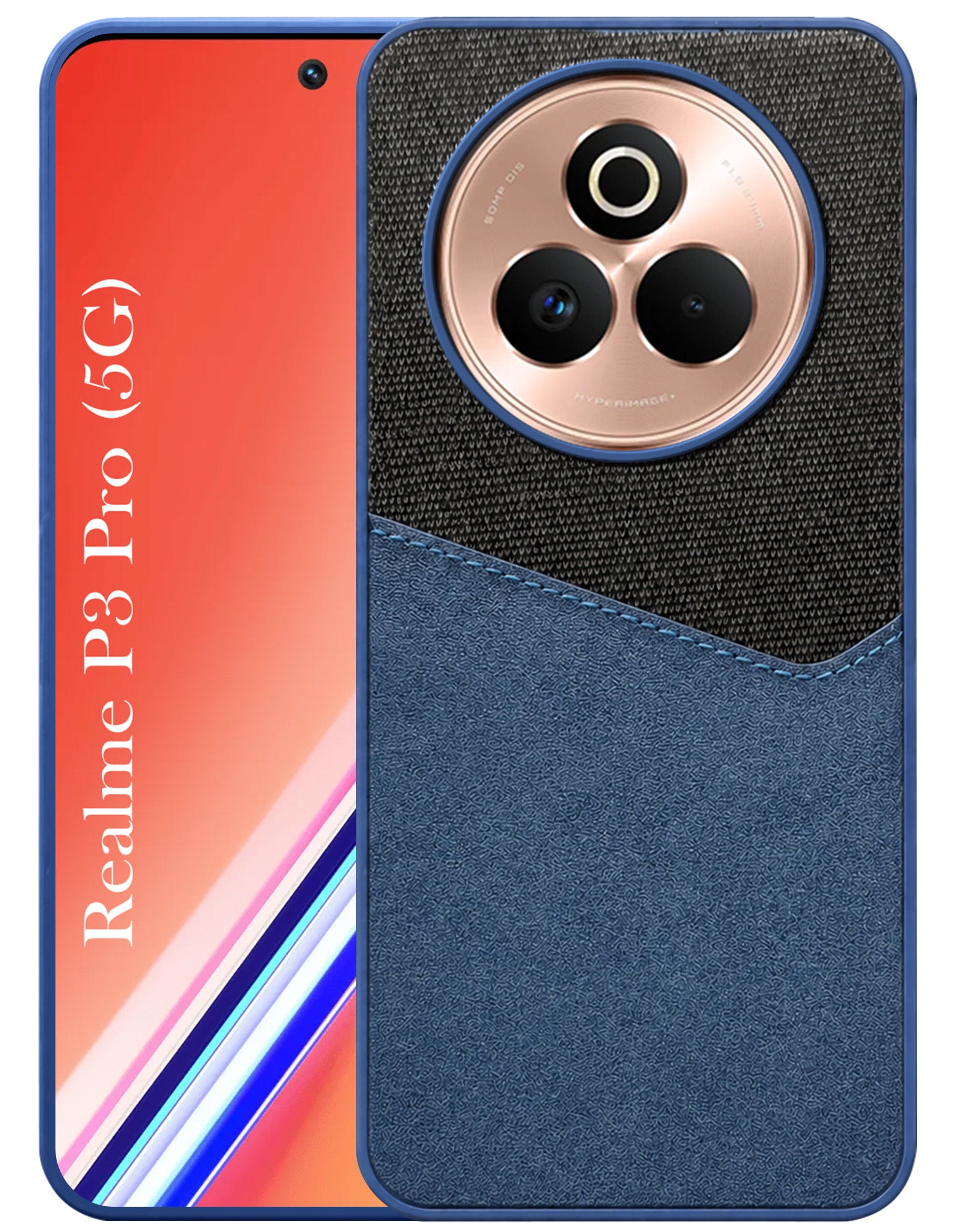 For Realme P3 Pro Back Cover Case (Dual PU Leather Stitch | Professional Minimalist | Soft and Flexible)