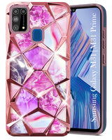 For Samsung Galaxy M31 | M31 Prime Back Cover Case (Dual Design Glitter Sparkle and Detachable Diamond Print Case | Soft and Flexible)