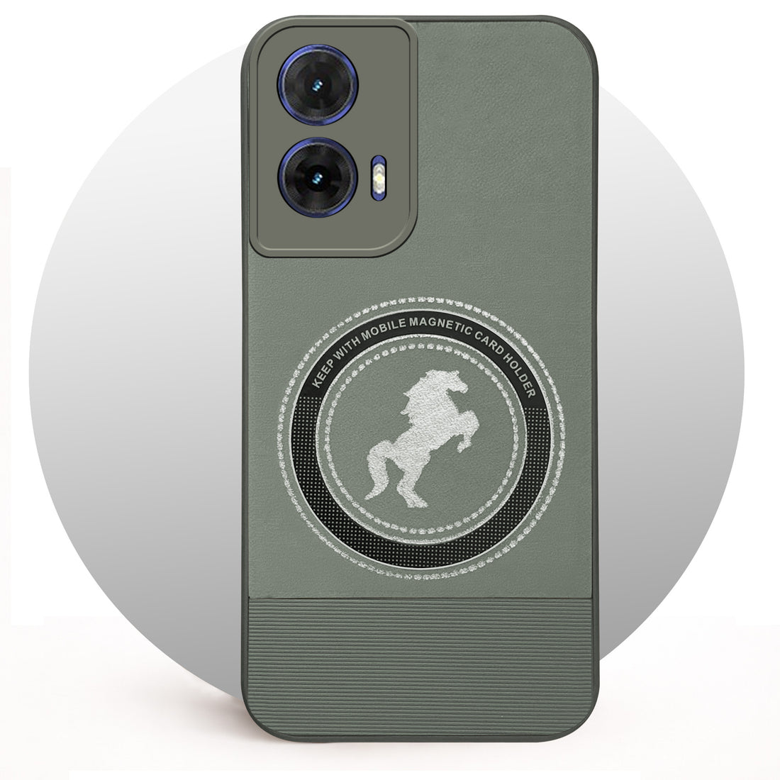 For Motorola Moto G85 5G Back Cover Case PU Leather Finish (Professional Minimalist Texture | MagSafe Compatile | Camera Protection | Sleek Sober Formal)