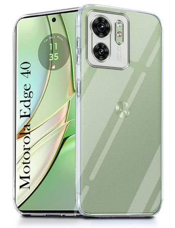 For Motorola Moto Edge 40 Back Cover ( Silicone Clear Shockproof Case with Camera Protection | Soft and Flexible | Transparent)