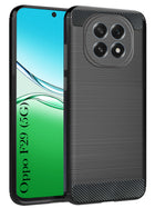 For Oppo F29 Back Cover Case ( Hybrid Armor Case | Carbon Fiber Shockproof | Soft and Flexible | Black )