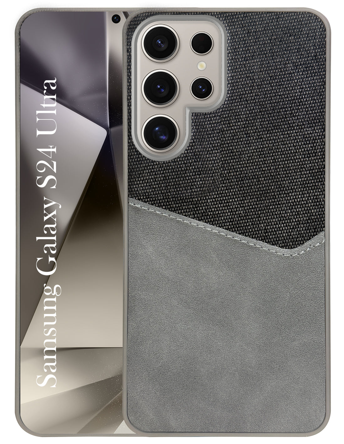For Samsung Galaxy S24 Ultra Back Cover Case (Dual PU Leather Stitch | Professional Minimalist | Soft and Flexible)