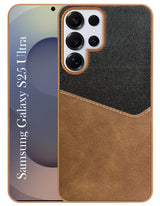 For Samsung Galaxy S25 Ultra Back Cover Case (Dual PU Leather Stitch | Professional Minimalist | Soft and Flexible)