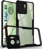 For Motorola Moto Edge 40 Back Cover Case (Shockproof with Polycarbonate Clear Panel | Professional Black)