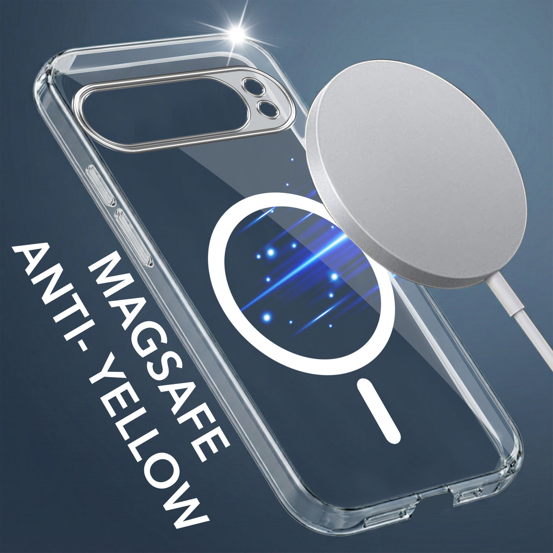 For Google Pixel 9 Pro XL Back Cover Shockproof Crystal-Clear (MagSafe Wireless Support | Drop & Camera Protection | Hard Polycarbonate)