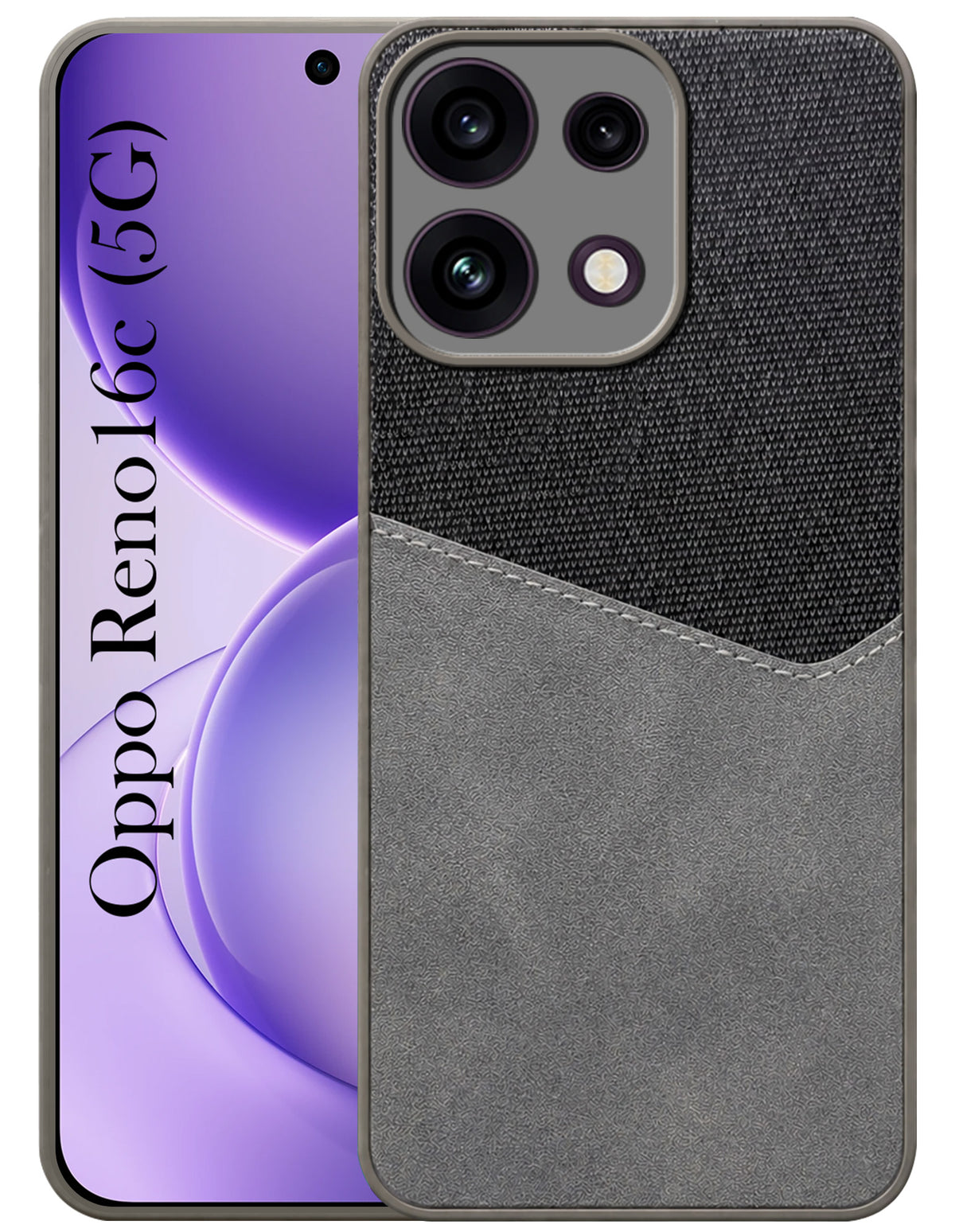 For Oppo Reno 16C 5G Back Cover Case (Dual PU Leather Stitch | Professional Minimalist | Soft and Flexible)