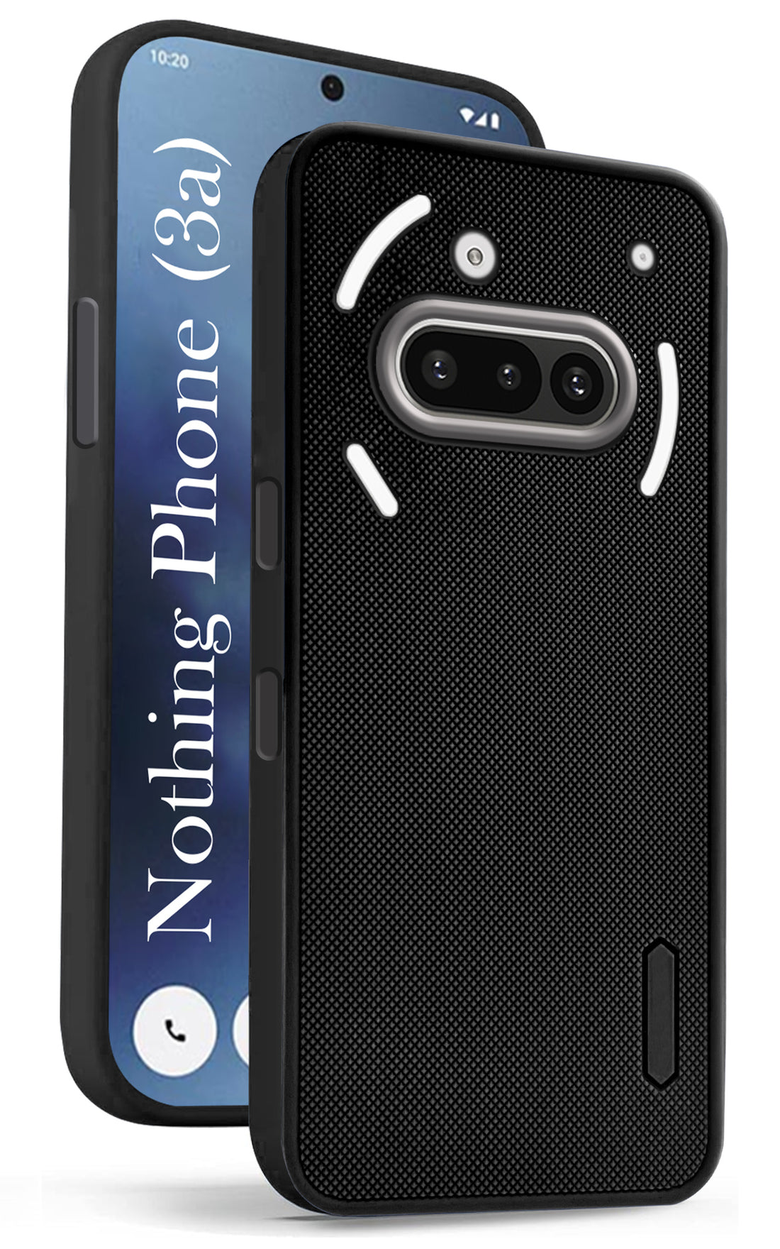 For Nothing Phone 3A 5G Back Cover Case (Textured Grip Design | Micro-Fiber Cloth Inside | Slim and Light Weight | Soft Touch and Feel | Black)