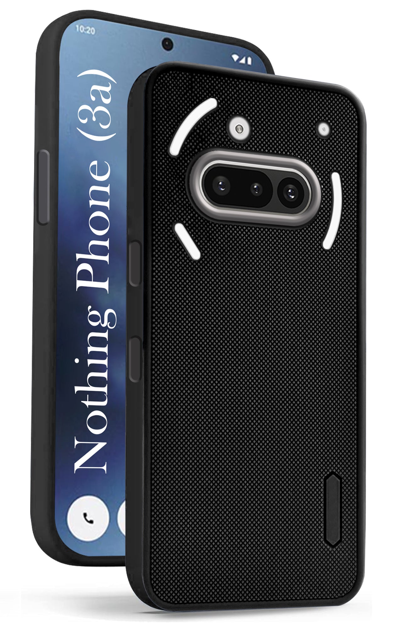 For Nothing Phone 3A 5G Back Cover Case (Textured Grip Design | Micro-Fiber Cloth Inside | Slim and Light Weight | Soft Touch and Feel | Black)