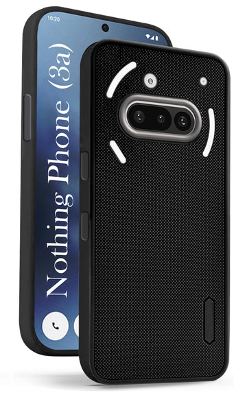 For Nothing Phone 3A 5G Back Cover Case (Textured Grip Design | Micro-Fiber Cloth Inside | Slim and Light Weight | Soft Touch and Feel | Black)