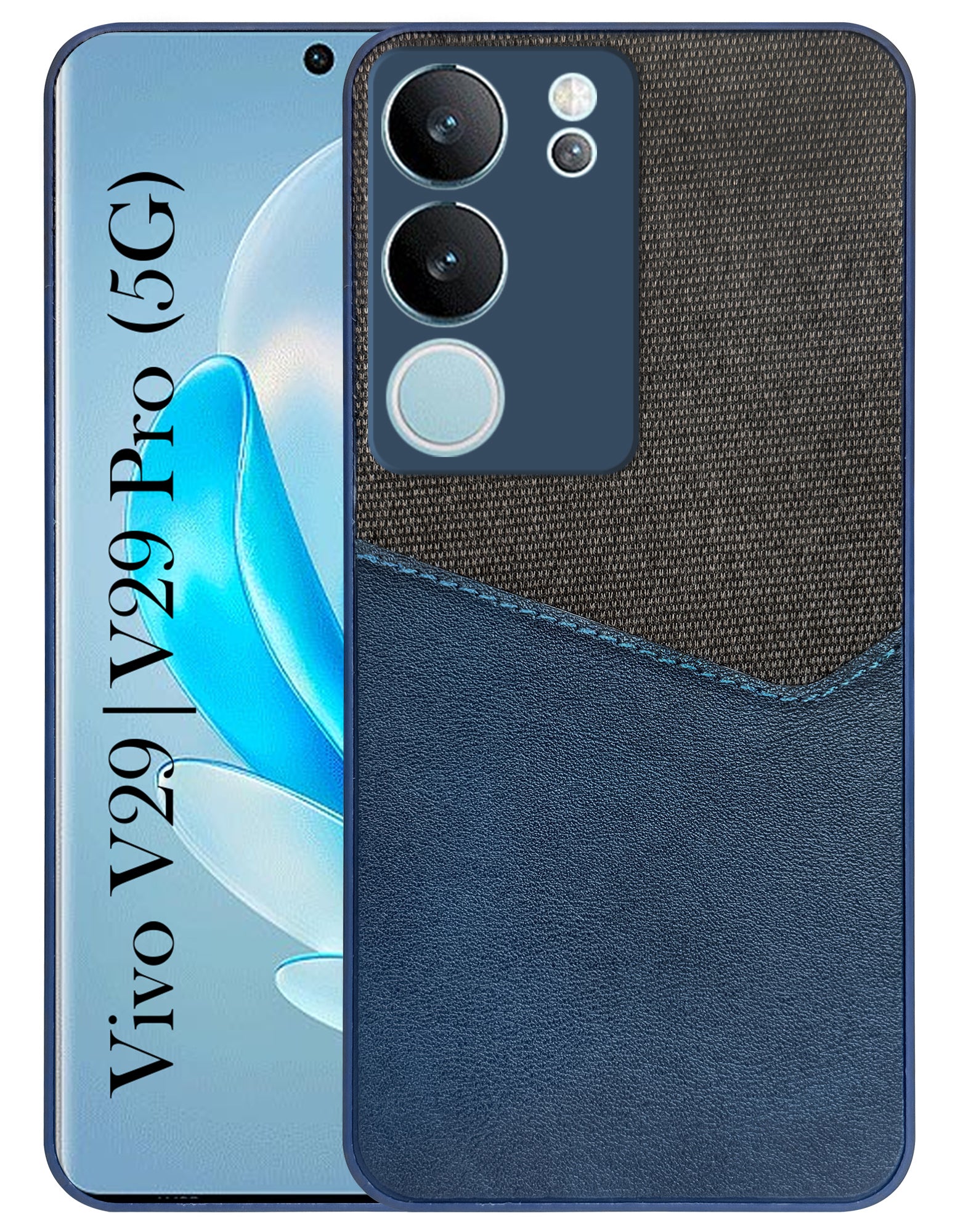 For Vivo V29 | Vivo V29 Pro Back Cover Case (Dual PU Leather Stitch | Professional Minimalist | Soft and Flexible)