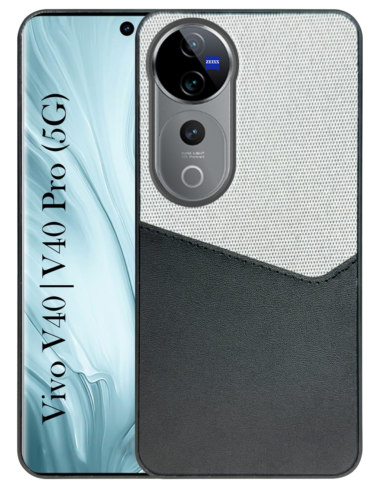 For Vivo V40 | Vivo V40 Pro Back Cover Case (Dual PU Leather Stitch | Professional Minimalist | Soft and Flexible)