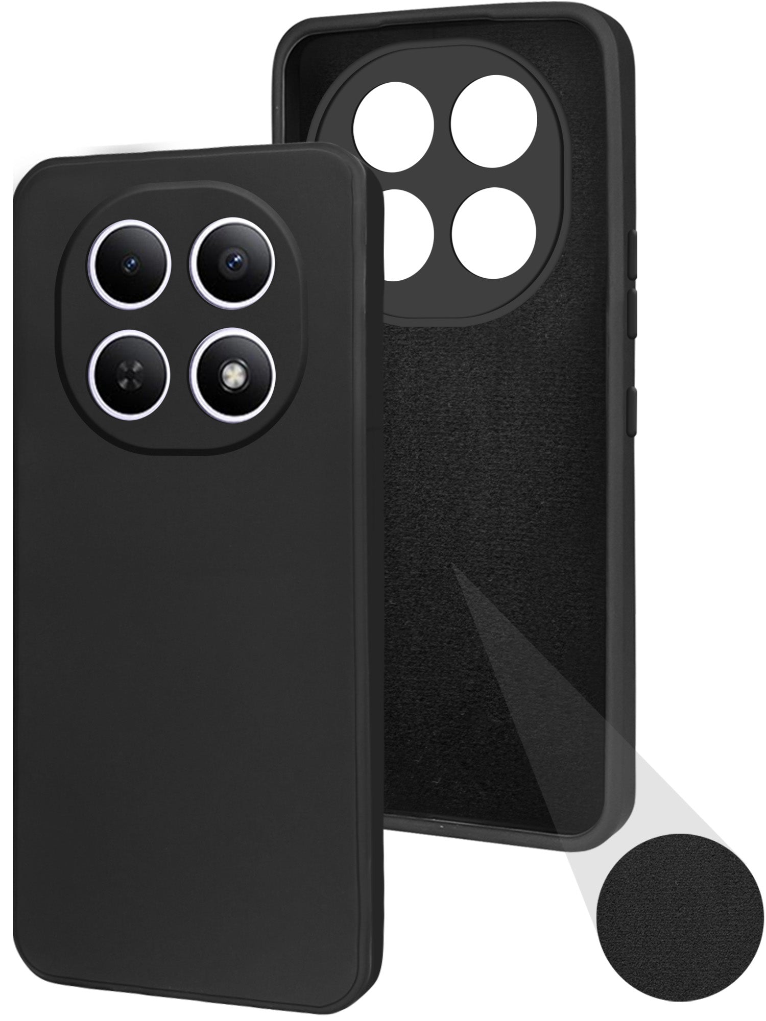 For Xiaomi Redmi Note 15 5G Back Cover Case (Matte Finish Silicone with Inside Fiber cloth)