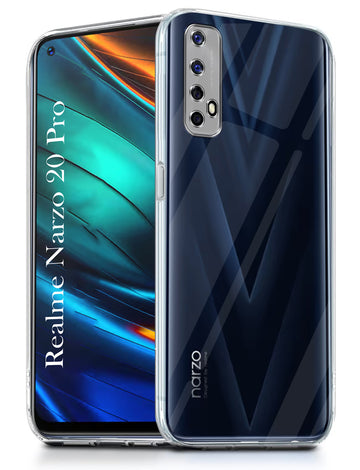 For Realme Narzo 20 Pro Back Cover Case (Clear Shockproof Case with Camera Protection | Soft and Flexible | Transparent)