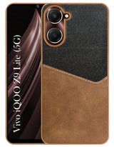 For Vivo iQOO Z9 Lite Back Cover Case (Dual PU Leather Stitch | Professional Minimalist | Soft and Flexible)