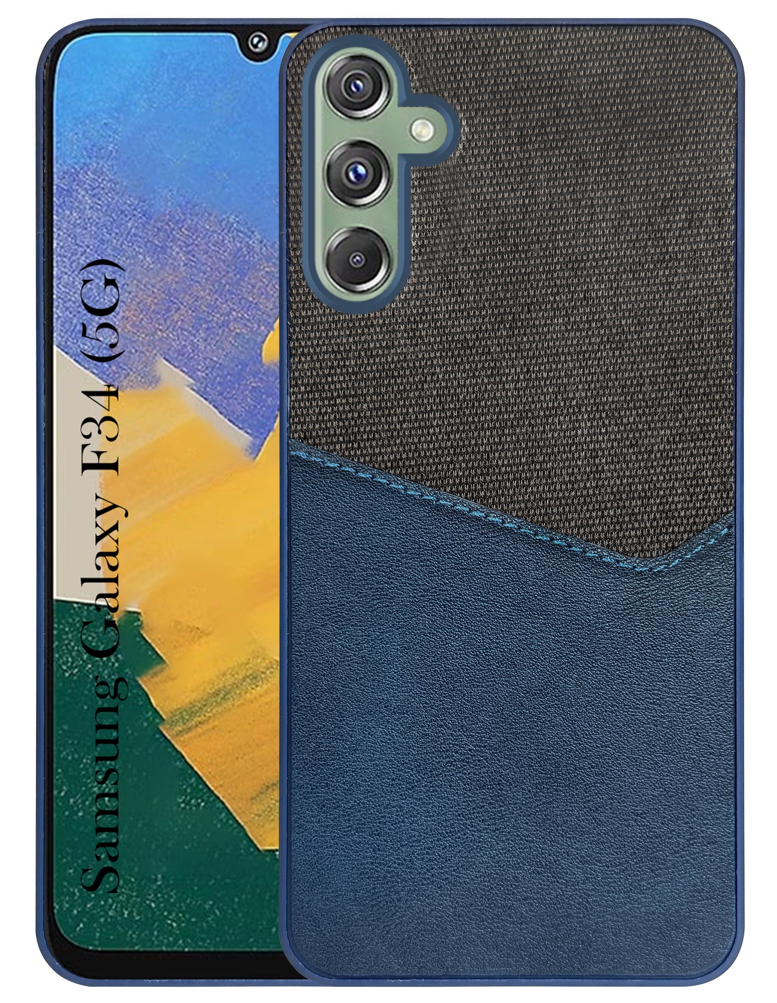 For Samsung Galaxy F34 5G Back Cover Case (Dual PU Leather Stitch | Professional Minimalist | Soft and Flexible)