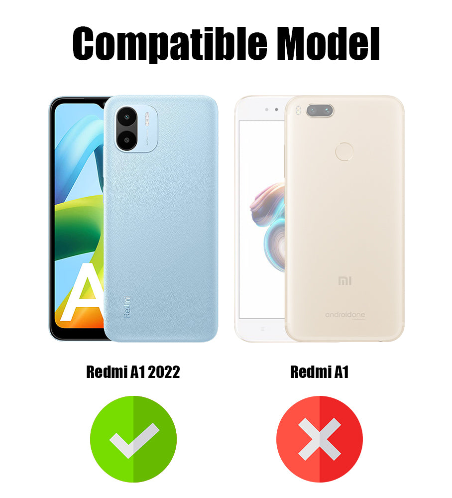 For Xiaomi Redmi A1 2022 Flip Cover Case (Stitched Leather with Magnetic Closure)