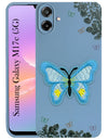 For Samsung Galaxy M17e Back Cover Case (Soft Butterfly Embroidery | Women Teen Girls | Camera Protection| Matte Silicone)