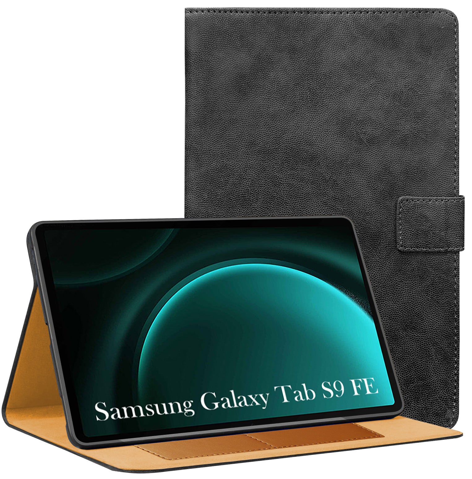 For Samsung Galaxy Tab S9 FE X510 Flip Cover Folio Cover (PU Leather | Multi-Angle Smart Stand | Card Storage Slots | Silicone Back Pouch)