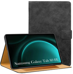 For Samsung Galaxy Tab S9 FE X510 Flip Cover Folio Cover (PU Leather | Multi-Angle Smart Stand | Card Storage Slots | Silicone Back Pouch)