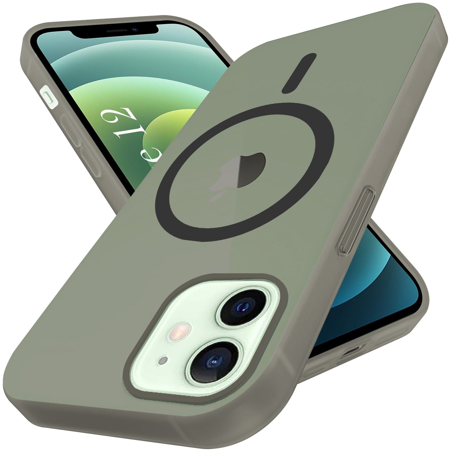 For Apple iPhone 12 Back Cover Case (Frosted Matte Feel | MagSafe Compatible Wireless Charging | Polycarbonate Material)