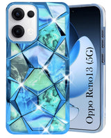 For Oppo Reno13 | Oppo Reno 13 Back Cover Case Girls (Dual Design Glitter Sparkle and Detachable Diamond Print Case | Soft and Flexible)