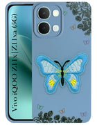 For iQOO Z11x | iQOO Z11xa Back Cover Case (Soft Butterfly Embroidery | Women Teen Girls | Camera Protection| Matte Silicone)