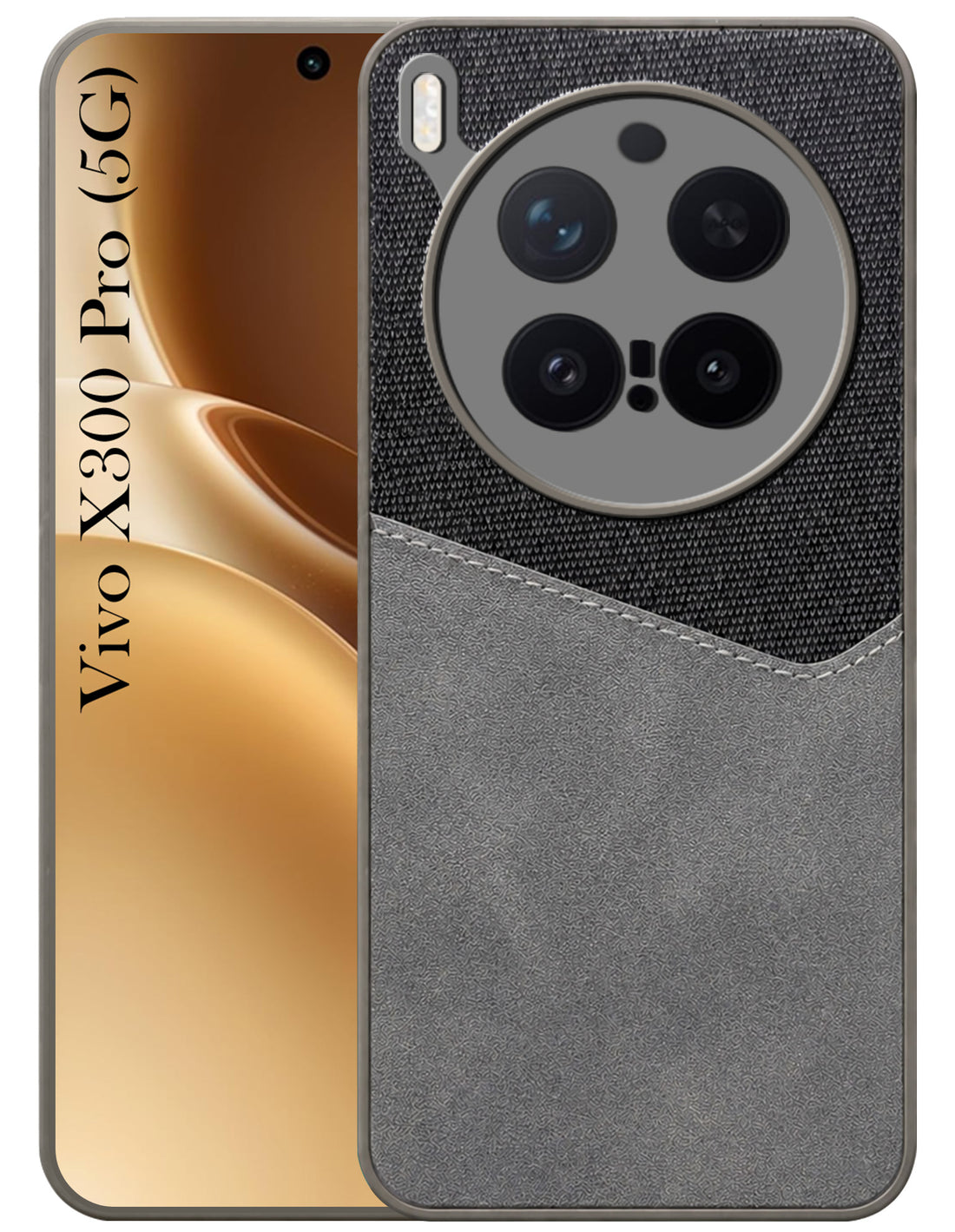 For Vivo X300 Pro Back Cover Case (Dual PU Leather Stitch | Professional Minimalist | Soft and Flexible)