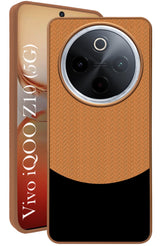 For Vivo iQOO Z10 Back Cover Case (Elegant PU Leather Finish | Premium Minimalist Professional | Camera Protection Bump)