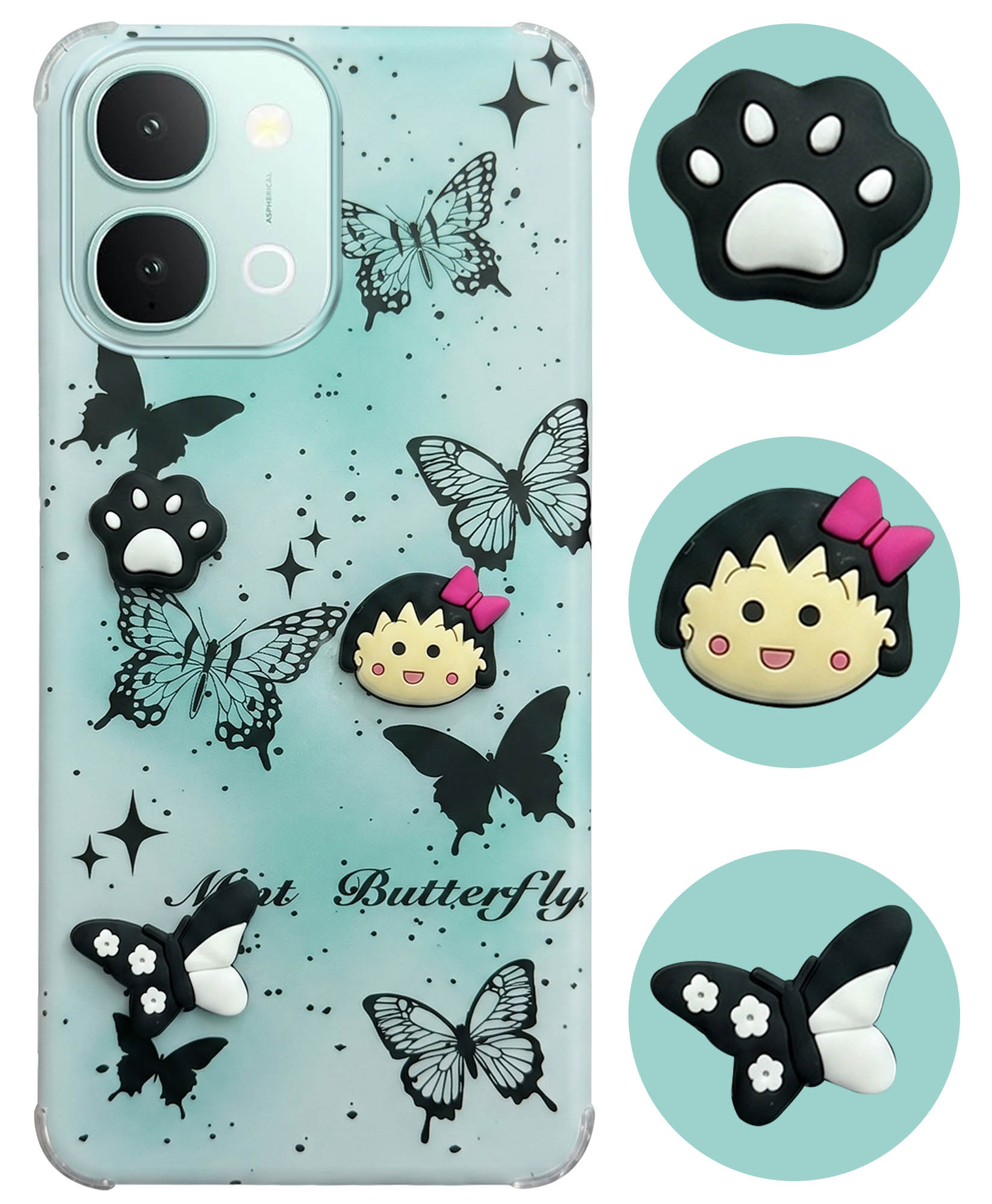 For Vivo iQOO Z11x 5G Back Cover Case (3D Cute Cartoons | Hard Back Side Soft | Matte Premium Finish | HD Printing)