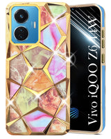 For Vivo IQOO Z6 44W Back Cover Case (Dual Design Glitter Sparkle and Detachable Diamond Print Case | Soft and Flexible)