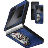 For Samsung Galaxy Z Flip 6 5G | Samsung Galaxy Z Flip 7 FE Leather Back Case Cover (Embroidered Modern Look|Designer Funky Vibe)