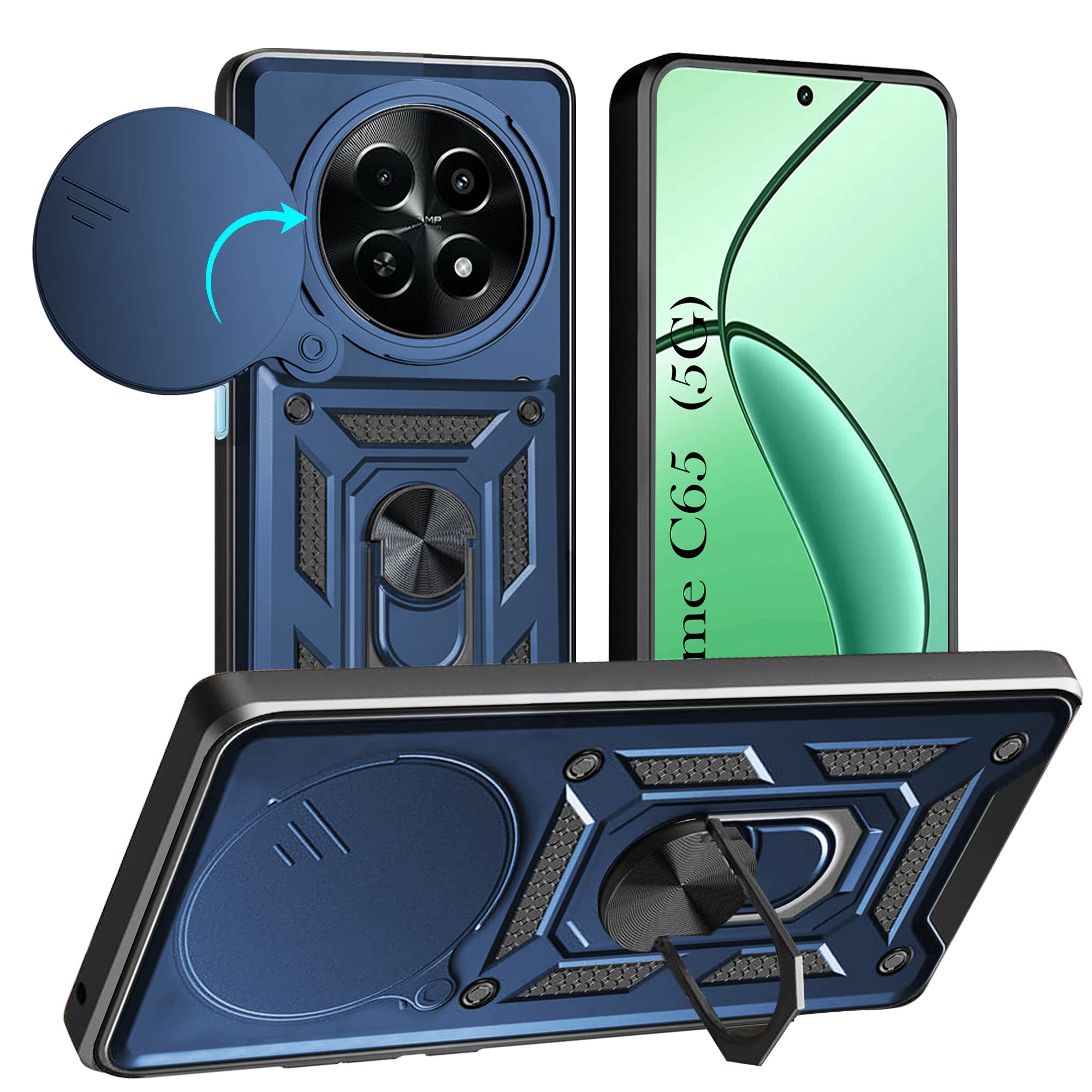 For Realme C65 5G Back Cover Case (Hybrid Dual Armor Polycarbonate)