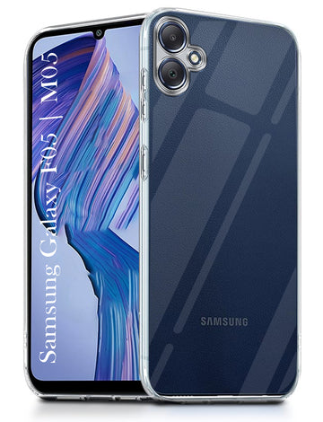 For Samsung Galaxy F05 | M05 Back Cover ( Silicone Clear Shockproof Case with Camera Protection | Soft and Flexible | Transparent)