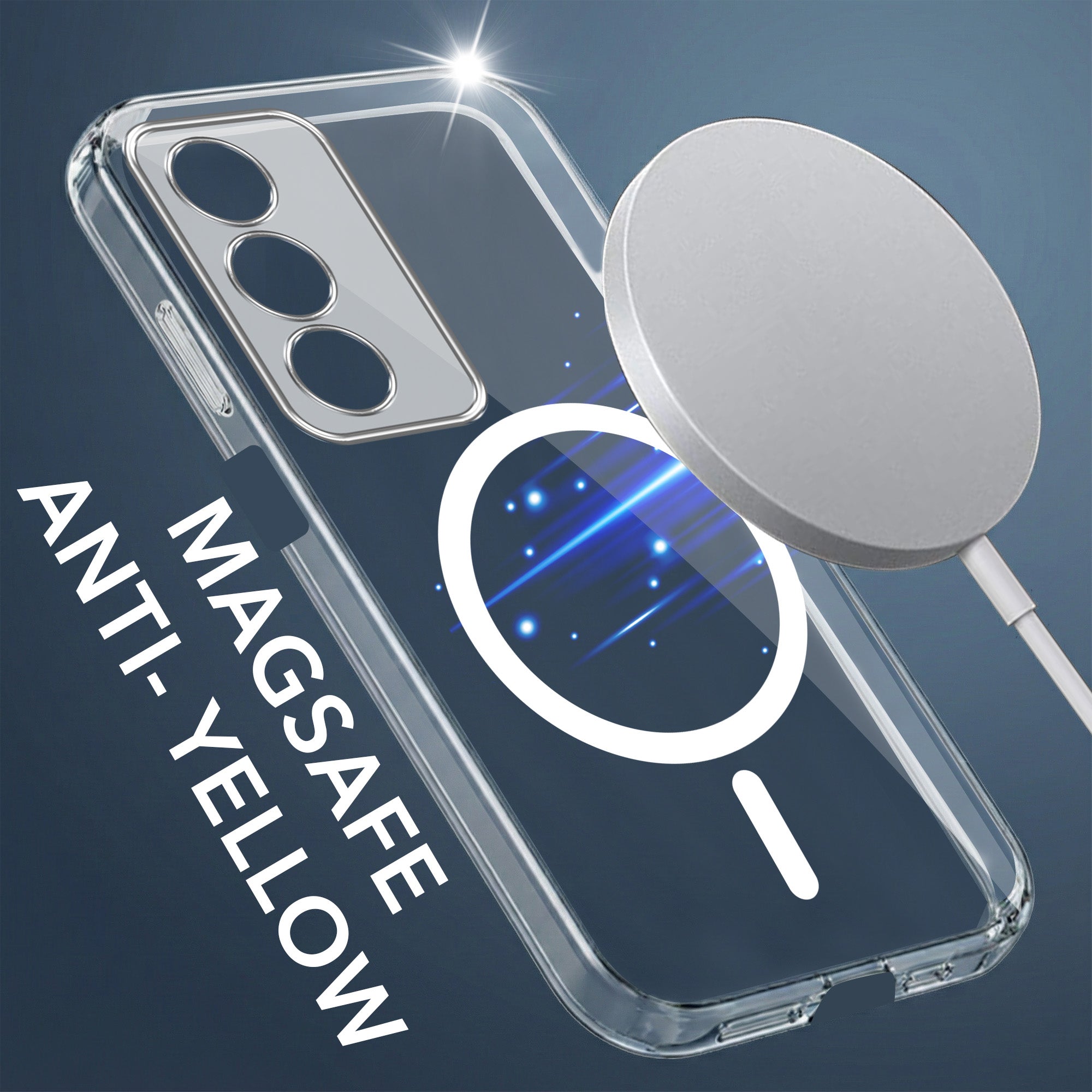 For Oppo A3 Pro 5G Back Cover Case Lifetime Anti-Yellow MagSafe Compatible Clear (Sleek Hard Crystal | Shockproof and Camera Protection)