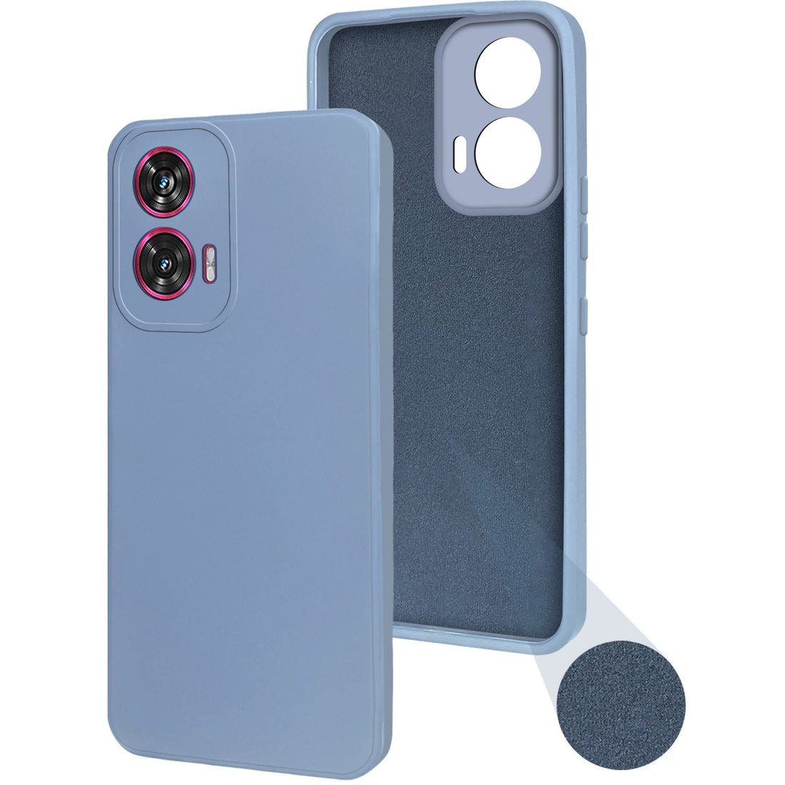 For Motorola Moto Edge 50 Fusion Back Cover Case (Matte Finish Silicone with Inside Fiber Cloth)