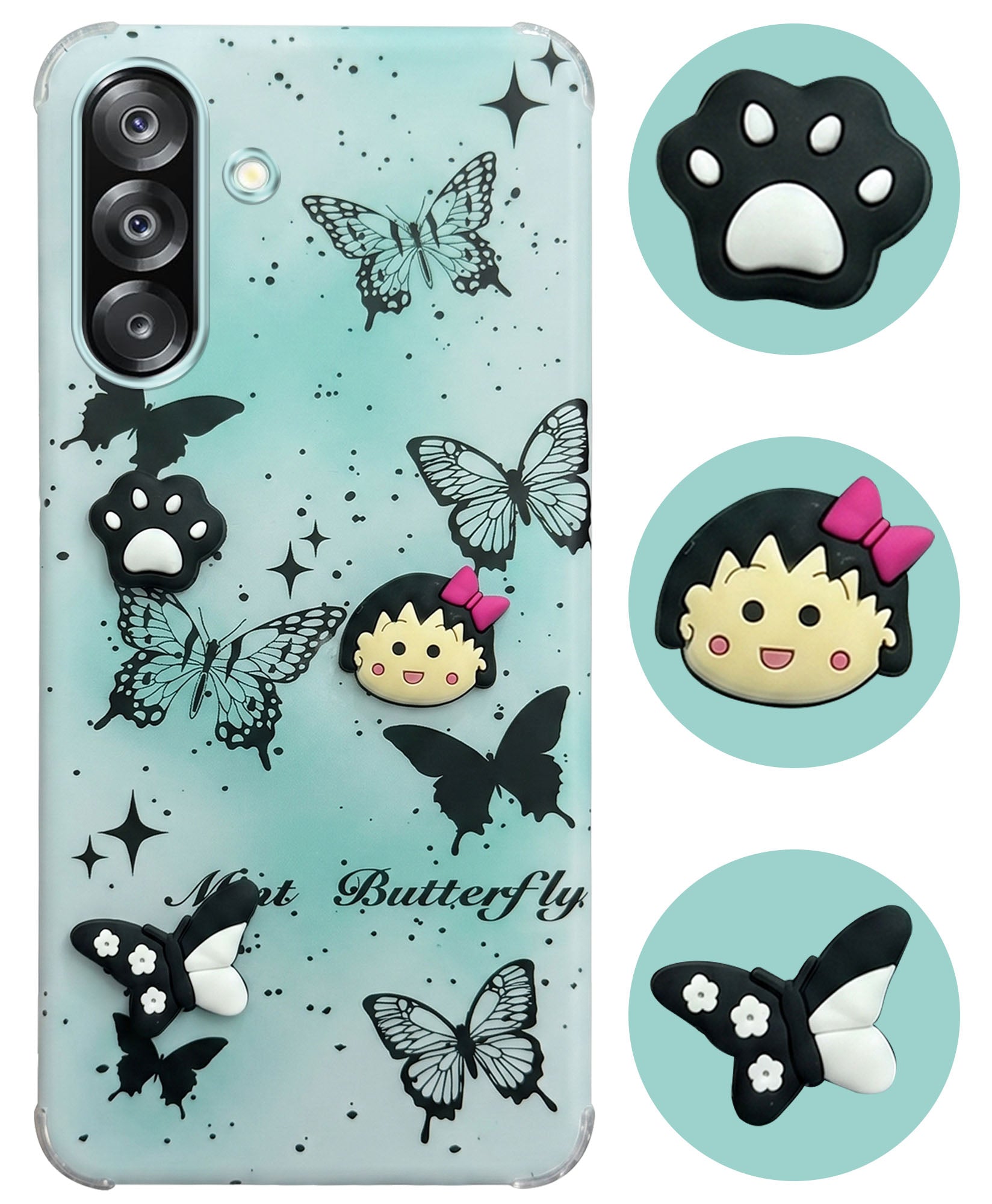 For Samsung Galaxy A26 5G Back Cover Case (3D Cute Cartoons | Hard Back Side Soft | Matte Premium Finish | HD Printing)