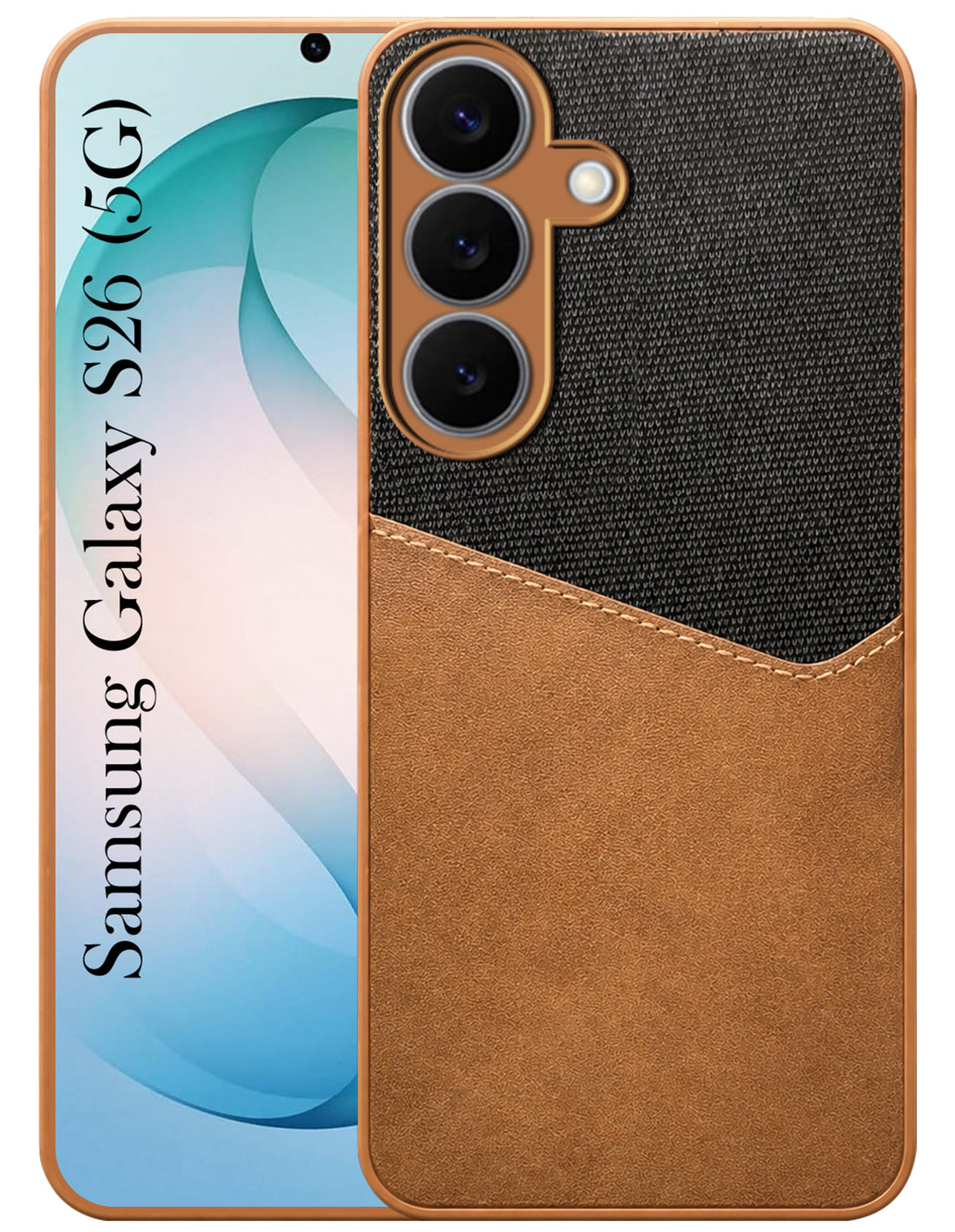 For Samsung Galaxy S26 5G Back Cover Case (Dual PU Leather Stitch | Professional Minimalist | Soft and Flexible)