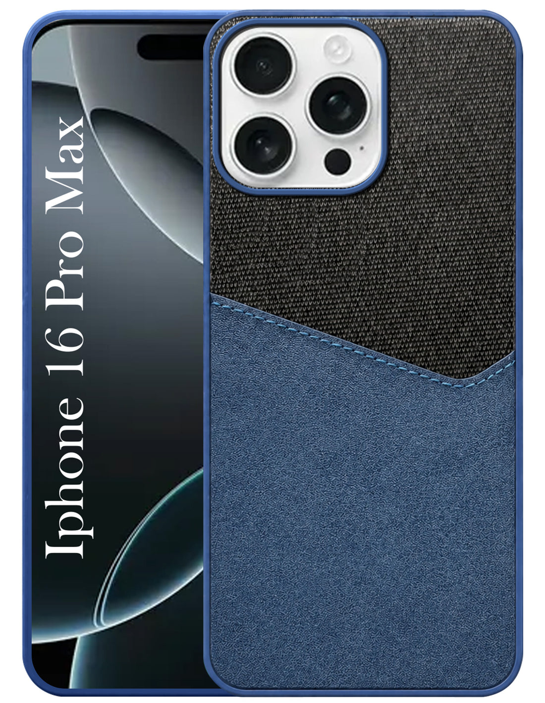 For Apple iPhone 16 Pro Max Back Cover Case (Dual PU Leather Stitch | Professional Minimalist | Soft and Flexible)