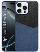 For Apple iPhone 16 Pro Max Back Cover Case (Dual PU Leather Stitch | Professional Minimalist | Soft and Flexible)