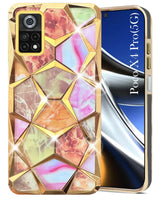 For Poco C71 Back Cover Case (Dual Design Glitter Sparkle and Detachable Diamond Print Case | Soft and Flexible)