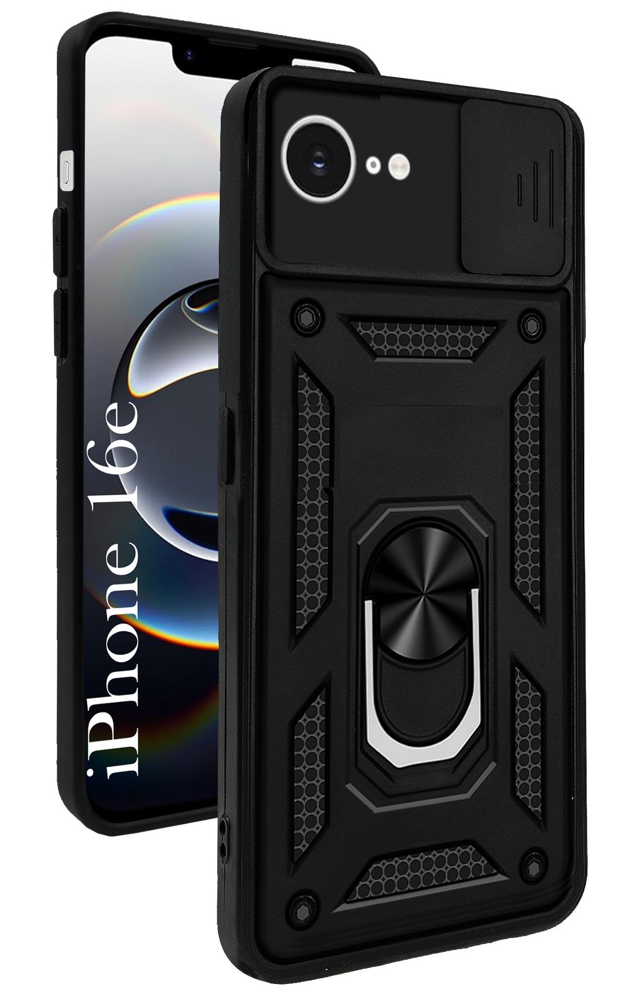For iPhone 16e Back Cover Case (Hybrid Dual Armor Polycarbonate)