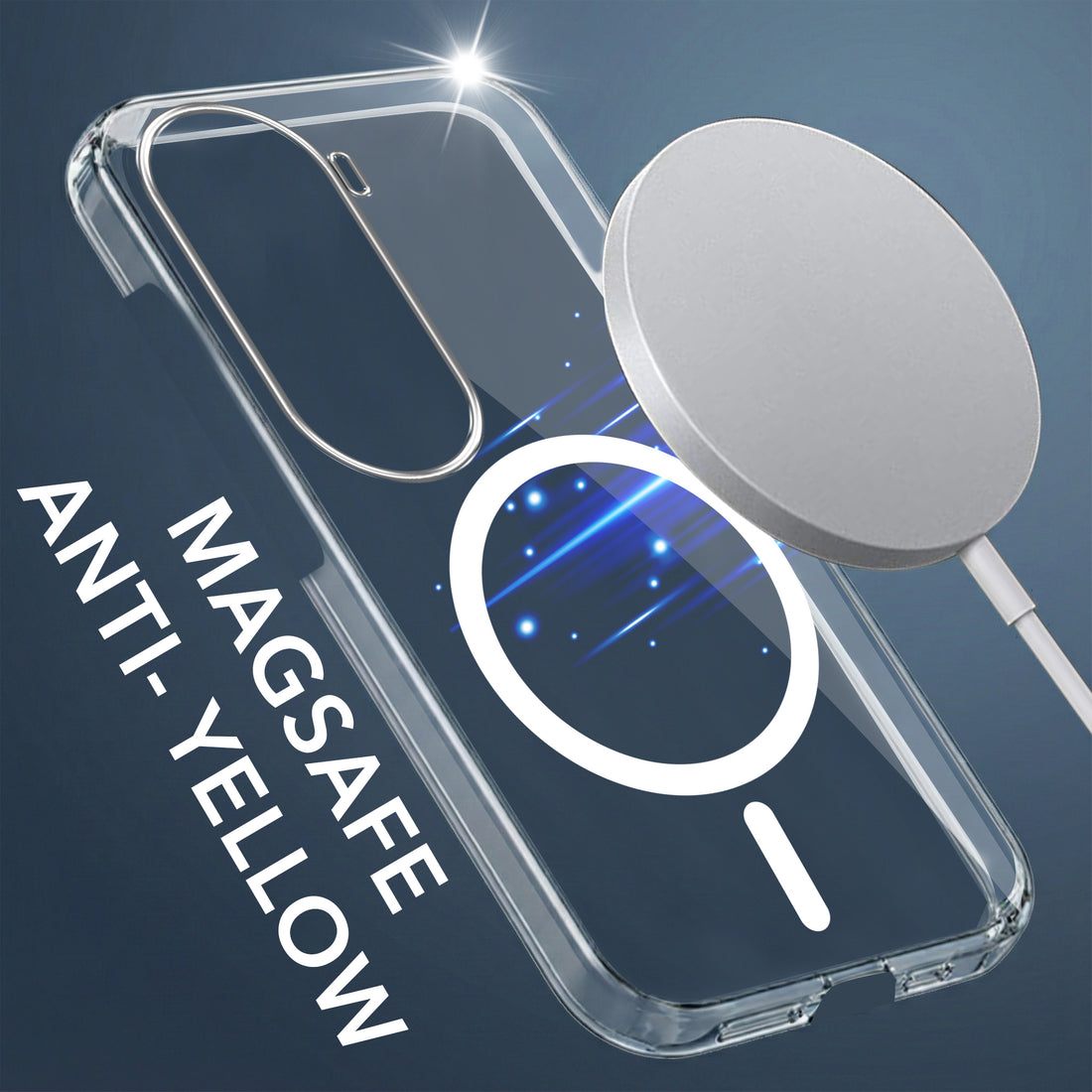 For Vivo V40e Back Cover Case Lifetime Anti-Yellow MagSafe Compatible Clear (Sleek Hard Crystal | Shockproof and Camera Protection)