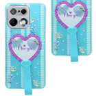 For Realme 16 Pro Back Cover Case (3D Cute Heart Strap Holder | Camera Protection | Designer Girls Print)