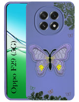 For Oppo F29 Back Cover Case(Soft Butterfly Embroidery | Women Teen Girls | Camera Protection| Matte Silicone)