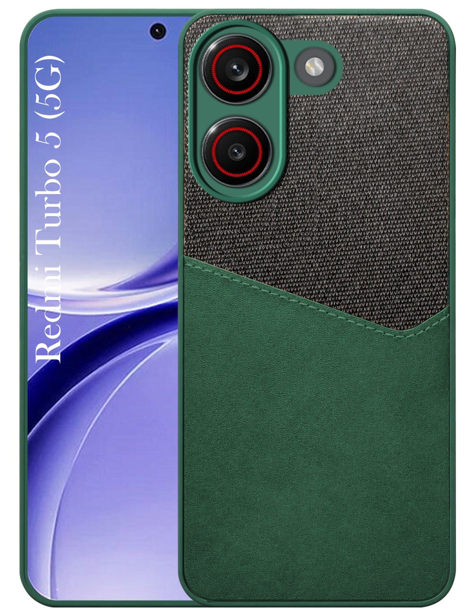 For Redmi Turbo 5 Back Cover Case (Dual PU Leather Stitch | Professional Minimalist | Soft and Flexible)