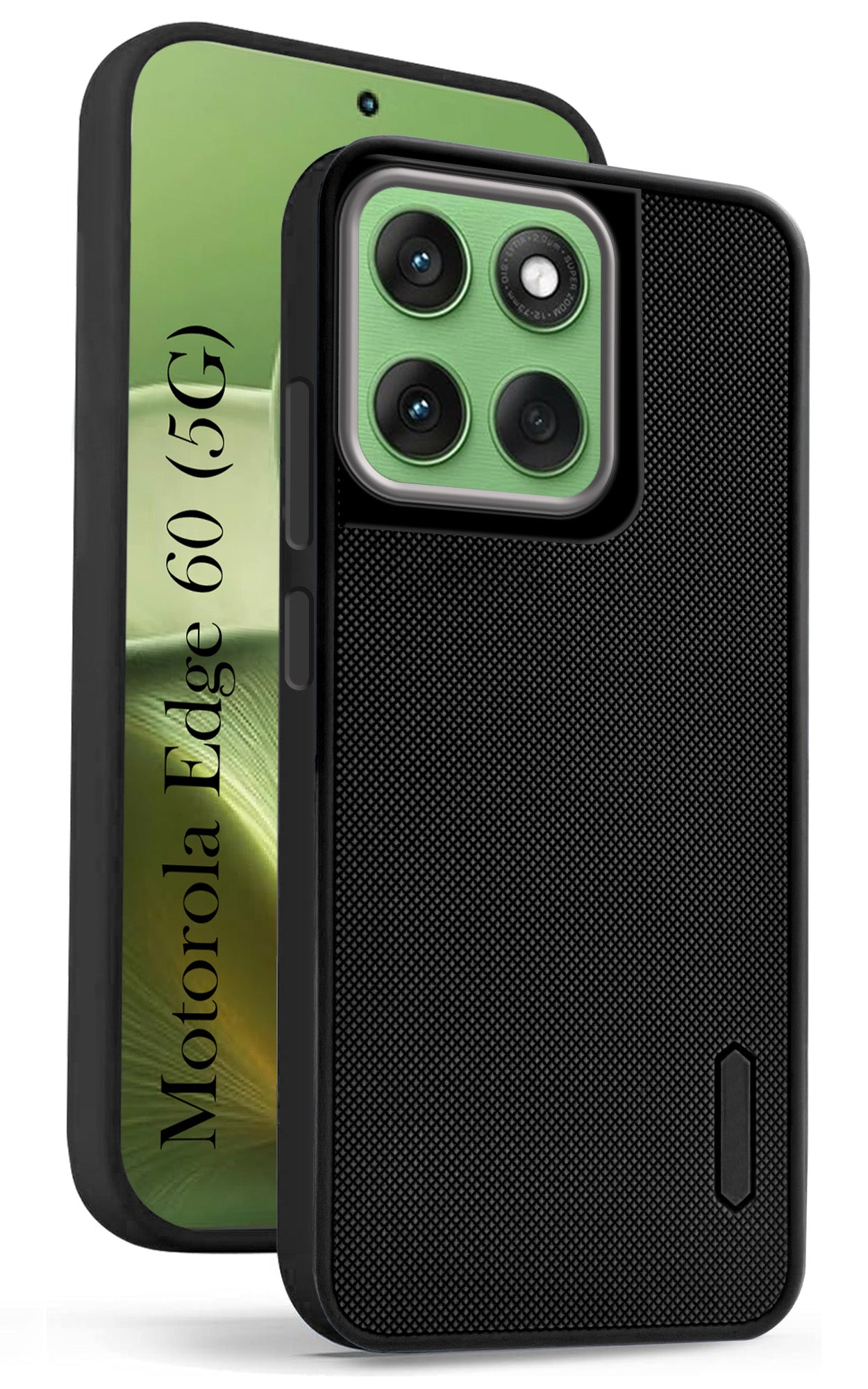 For Moto Edge 60 Back Cover Case (Textured Grip Design | Micro-Fiber Cloth Inside | Slim and Light Weight | Soft Touch and Feel | Black)